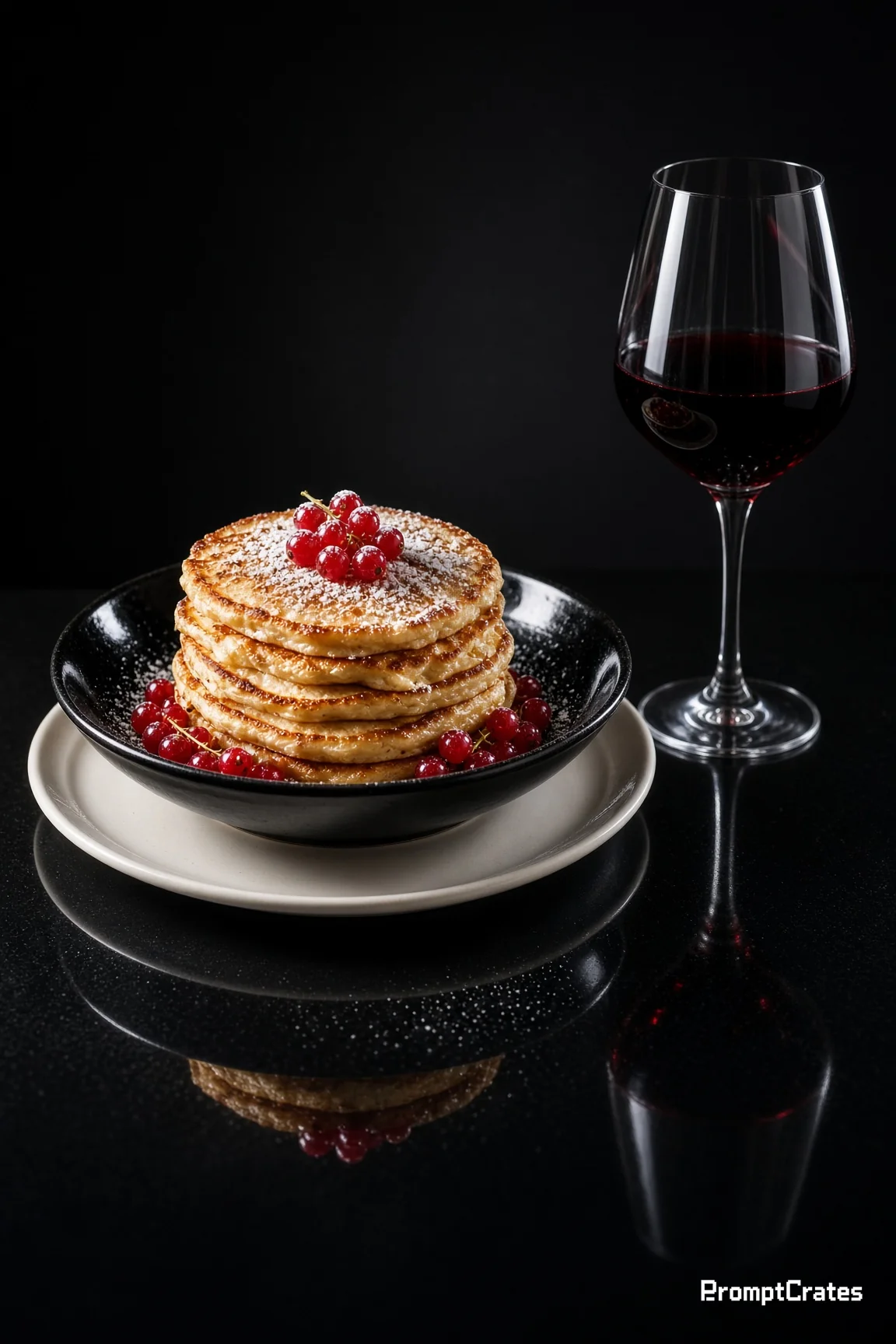 Currant Pancake and Red Wine
