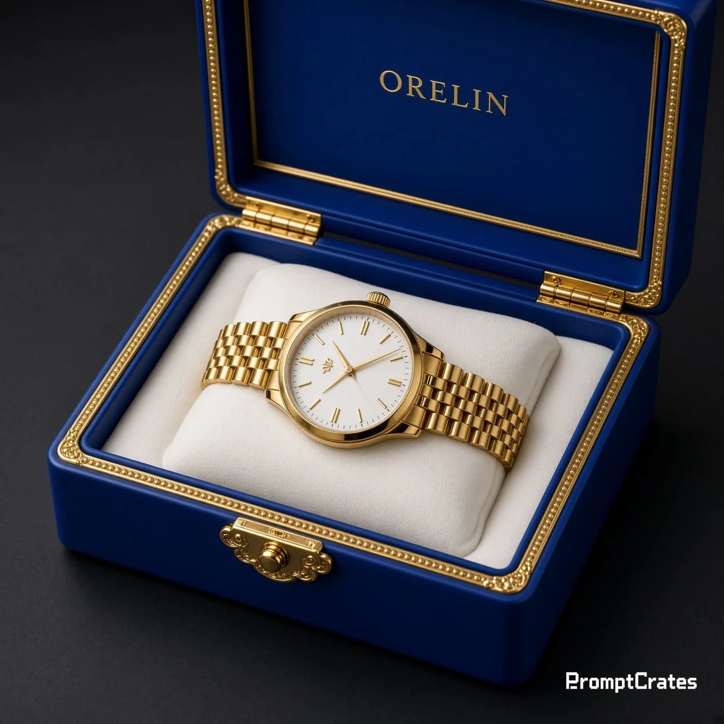 Orelin Gold Watch Cobalt Box