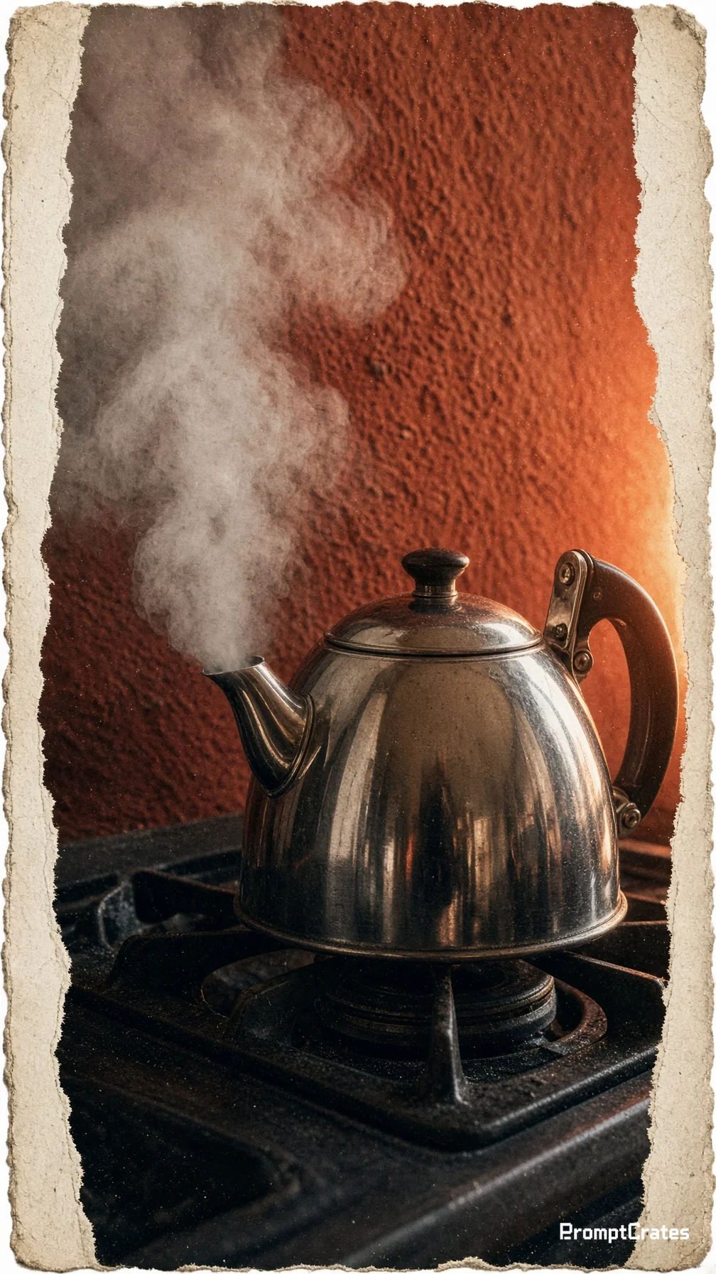 Steam Kettle Terracotta Polaroid